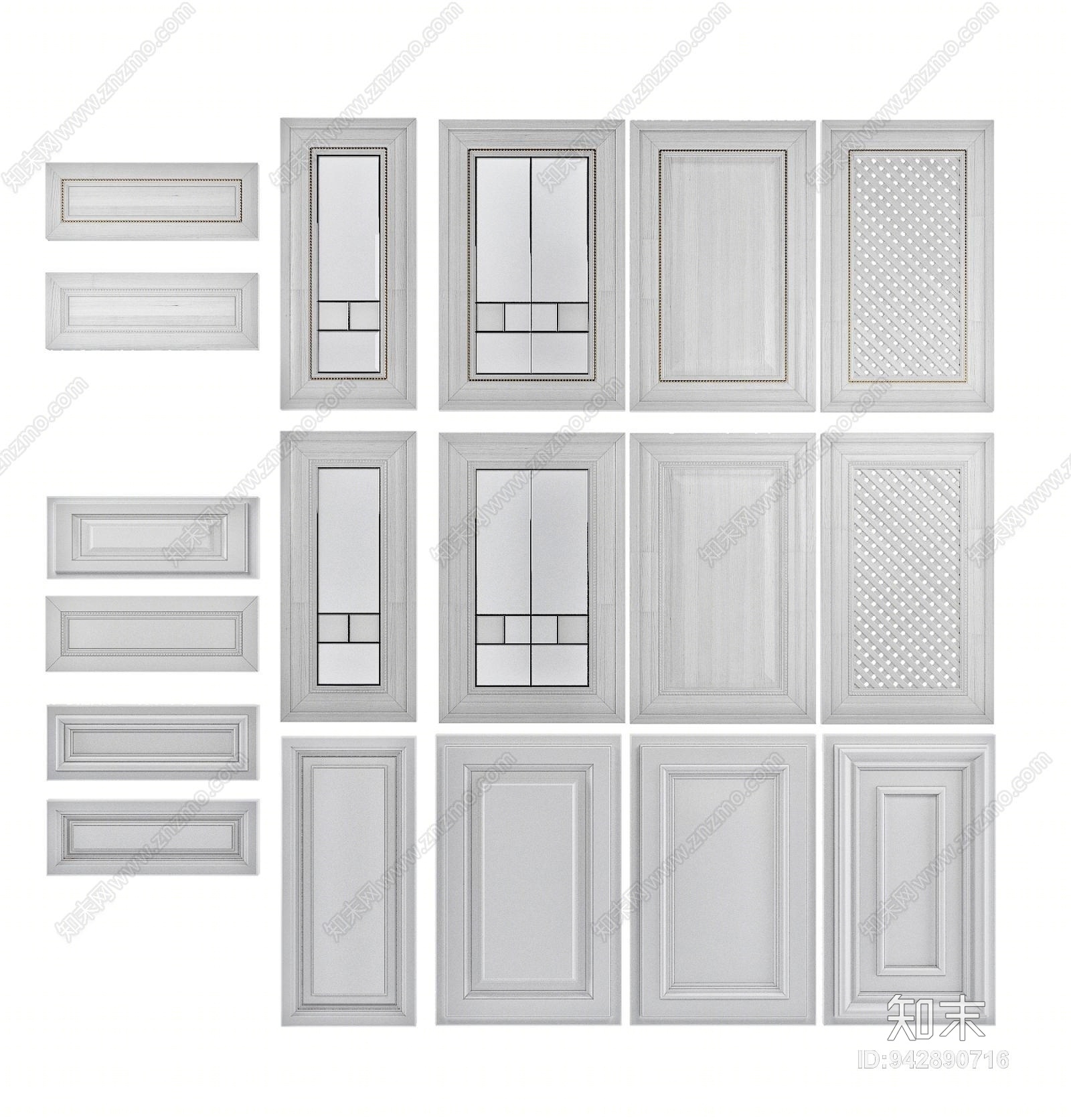 欧式橱柜门3D模型下载【ID:942890716】