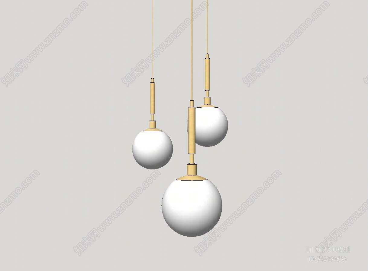 现代风格魔豆吊灯SU模型下载【ID:548889535】