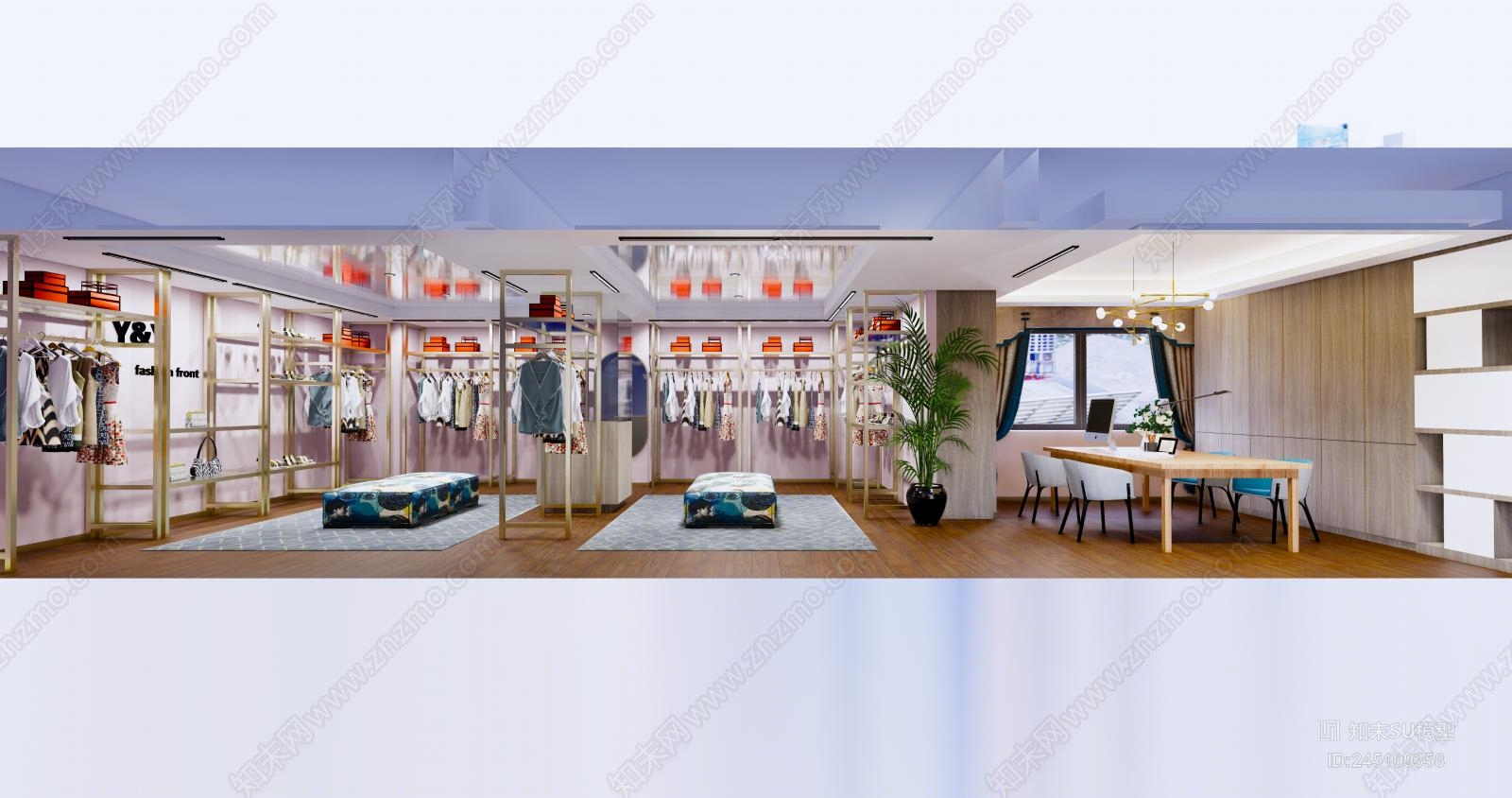 现代服装店SU模型下载【ID:245109358】