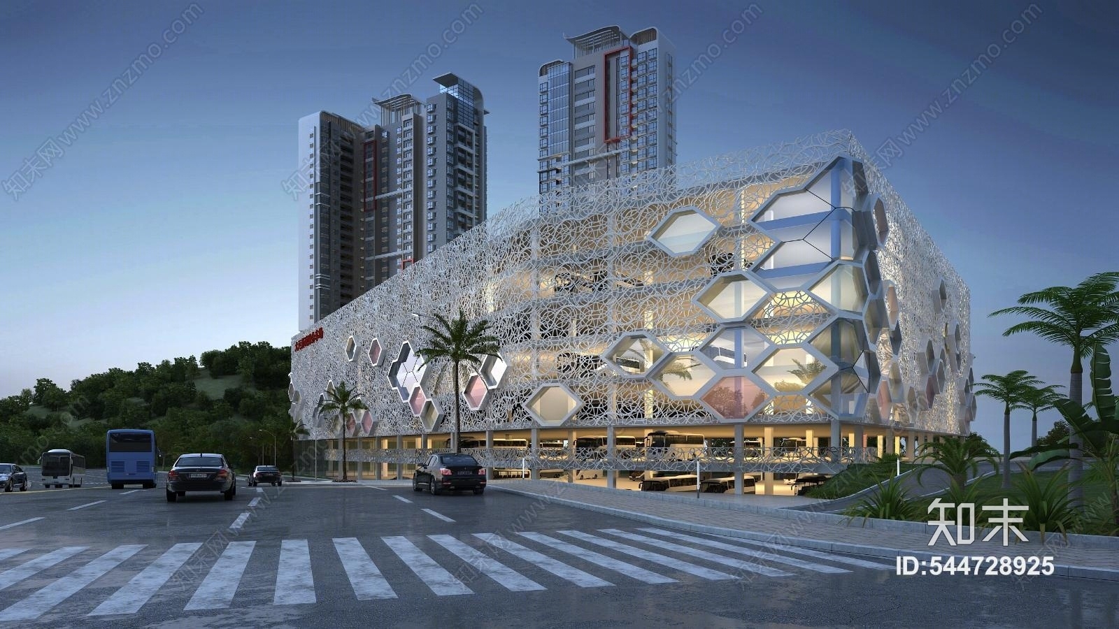 现代异形立体停车场3D模型下载【ID:544728925】