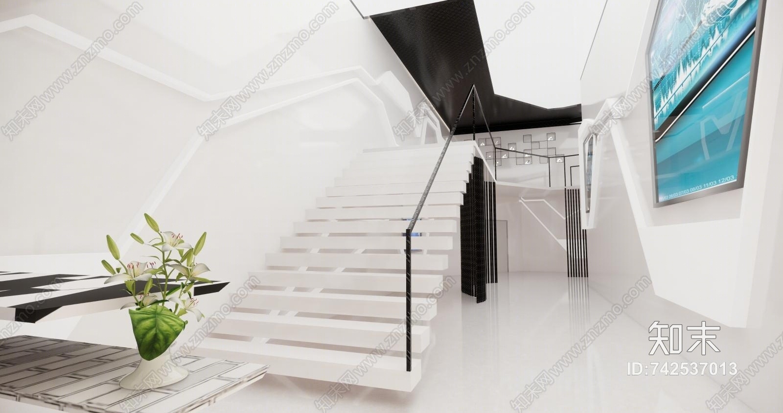 现代展示空间设计3D模型下载【ID:742537013】