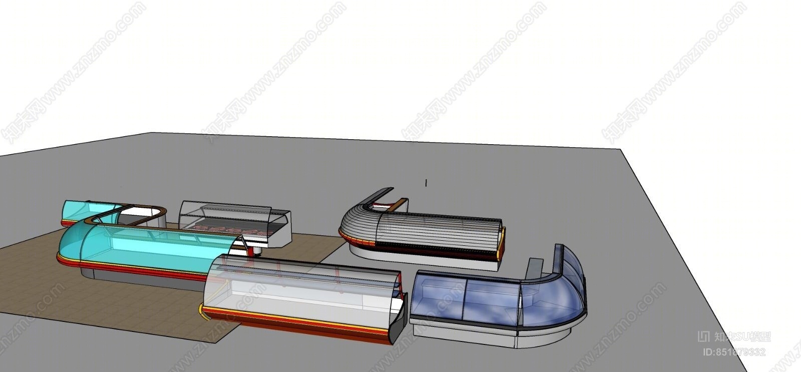 现代风格超市冷柜SU模型下载【ID:851879332】