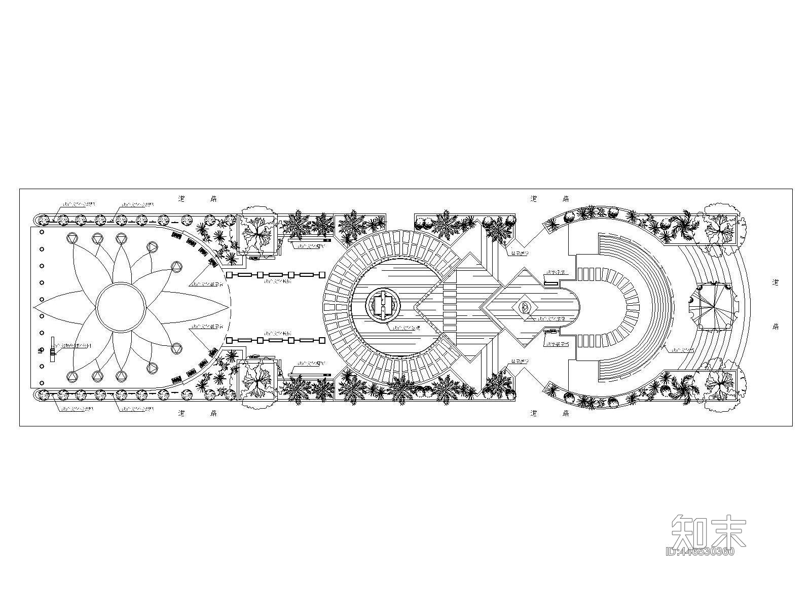 法治文化公园CAD布局方案图施工图下载【ID:446530360】