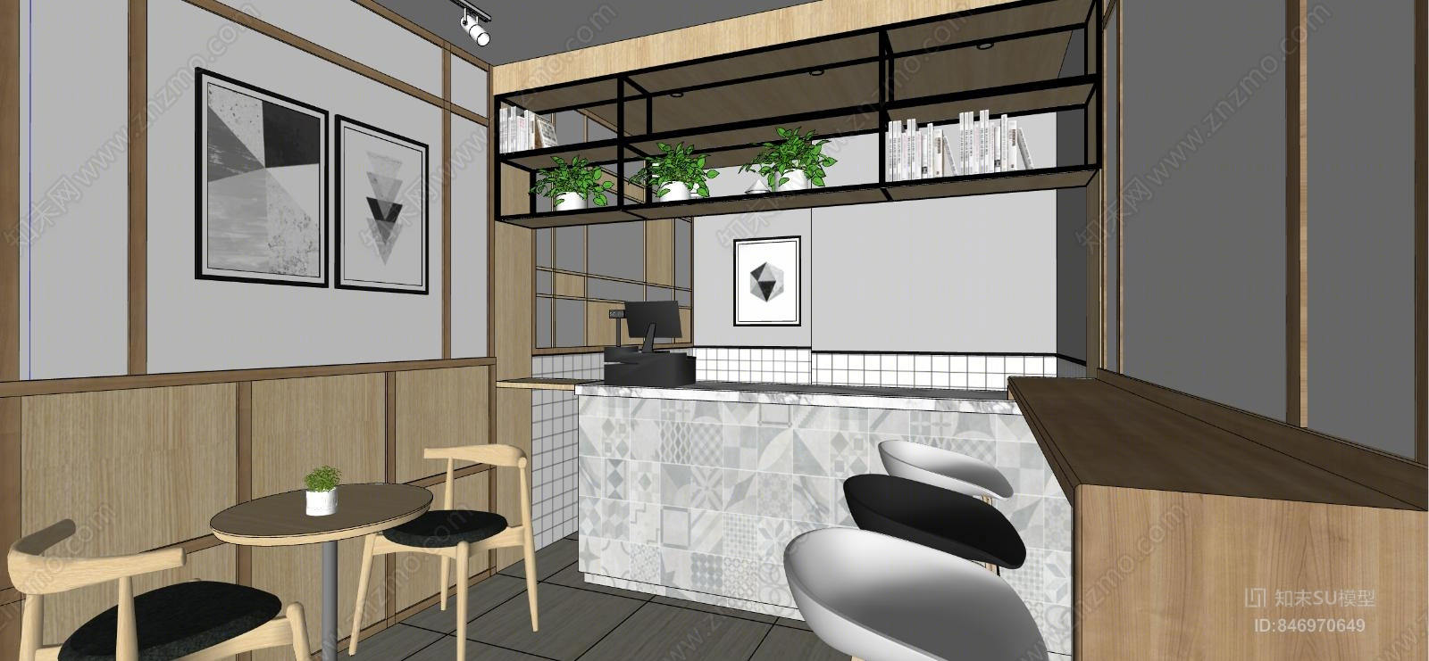 日式风格奶茶小吃店su模型 Id 知末su模型网 日式风格奶茶小吃店su模型 Id 知末su模型网