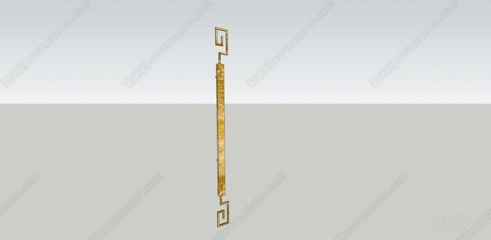中式金属拉手杆SU模型下载【ID:231329794】