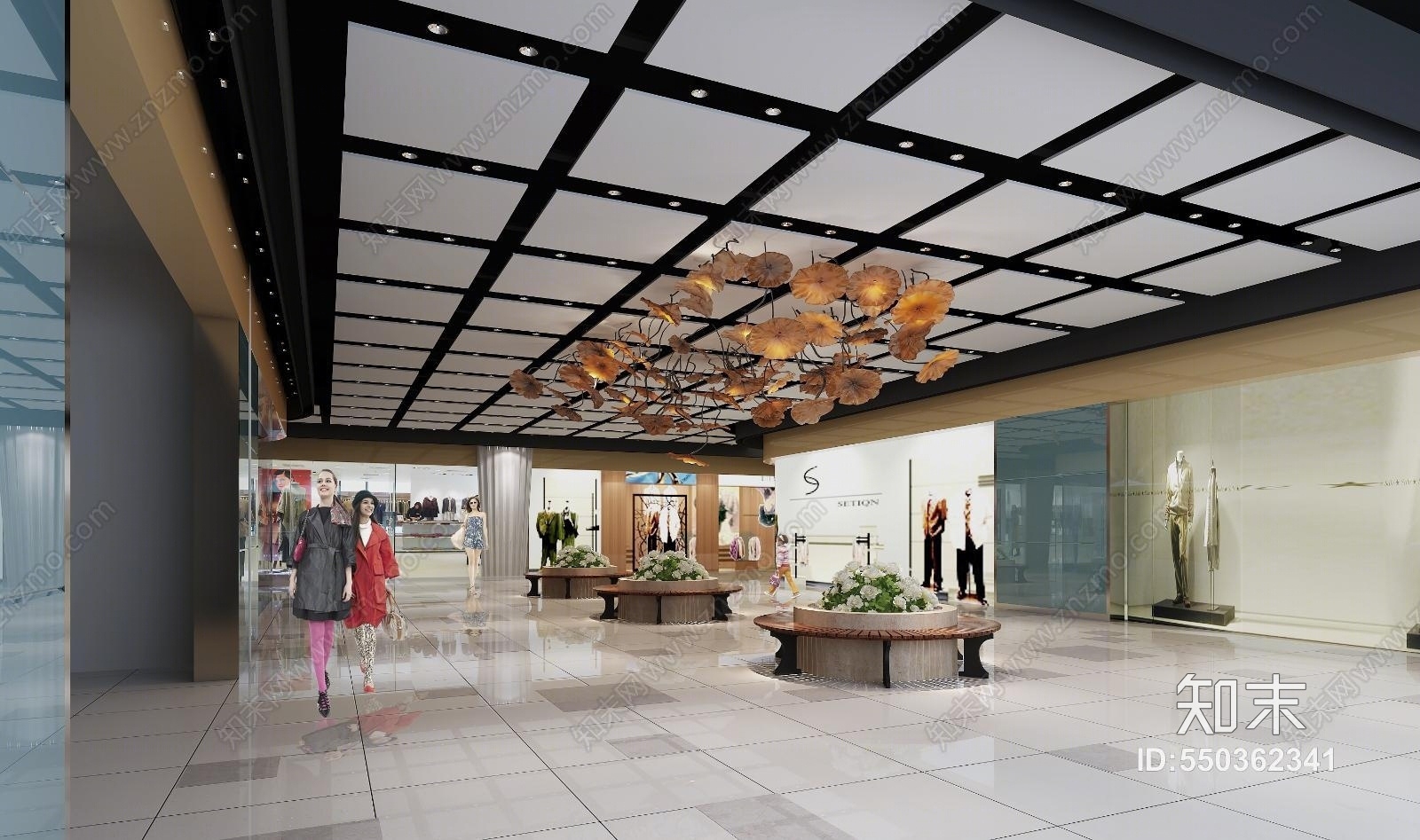 现代超市入口3D模型下载【ID:550362341】