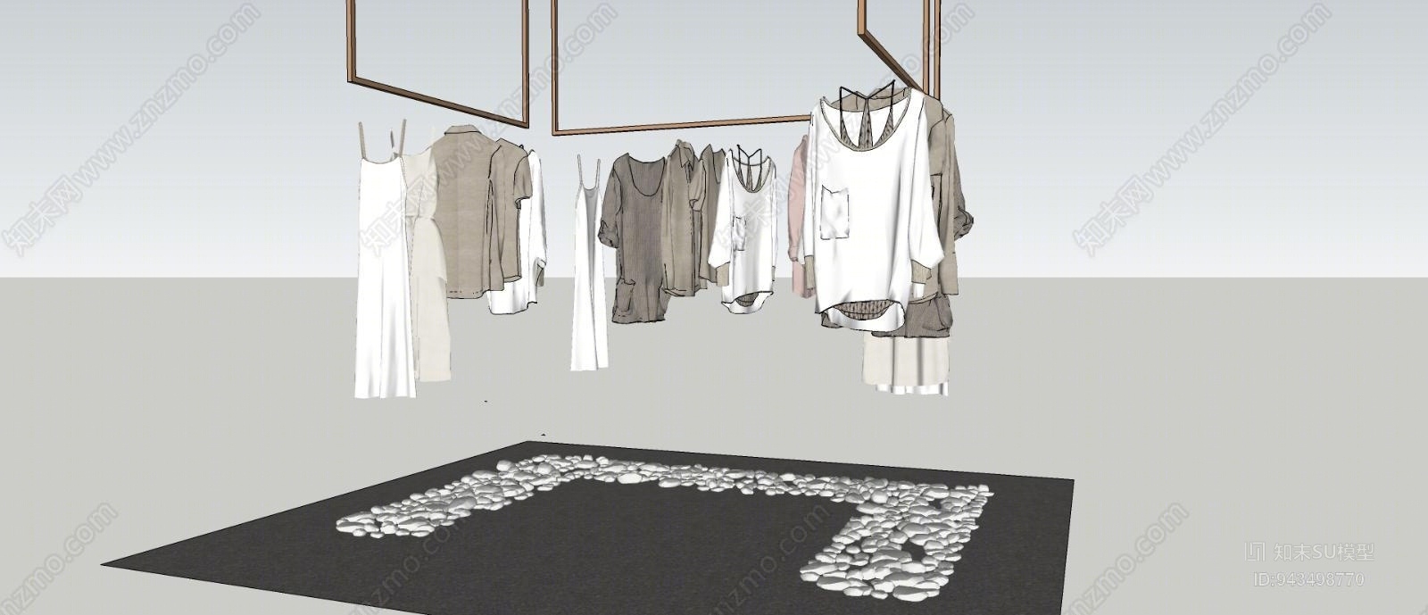 现代服装展示组合SU模型下载【ID:943498770】