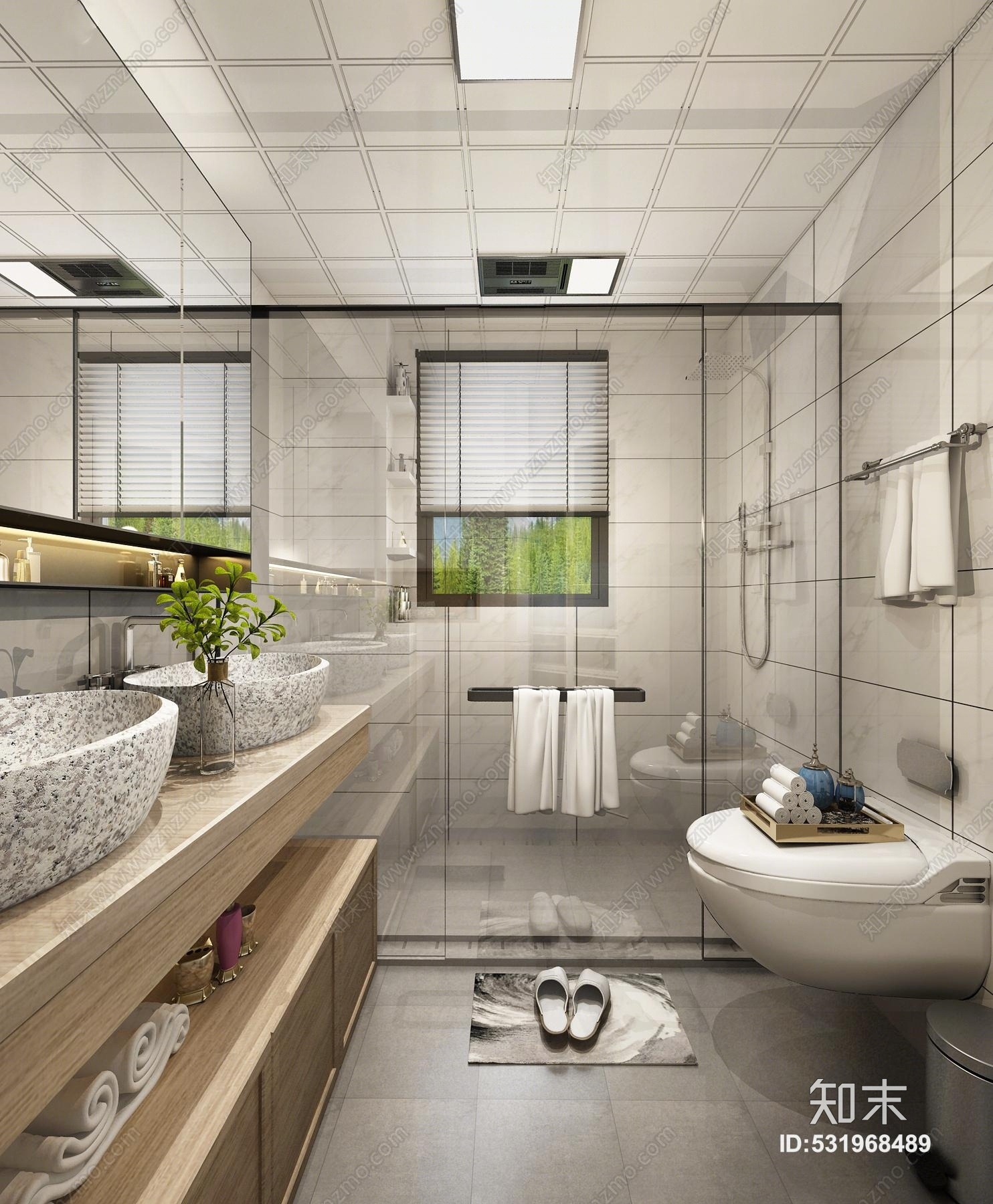 新中式主卫模型下载3D模型下载【ID:531968489】