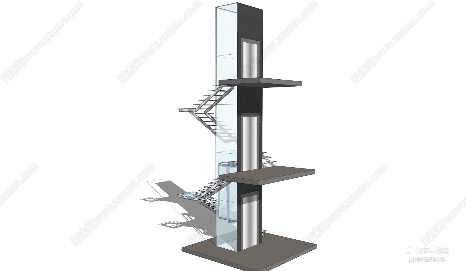 现代风格观光电梯SU模型下载【ID:948203045】