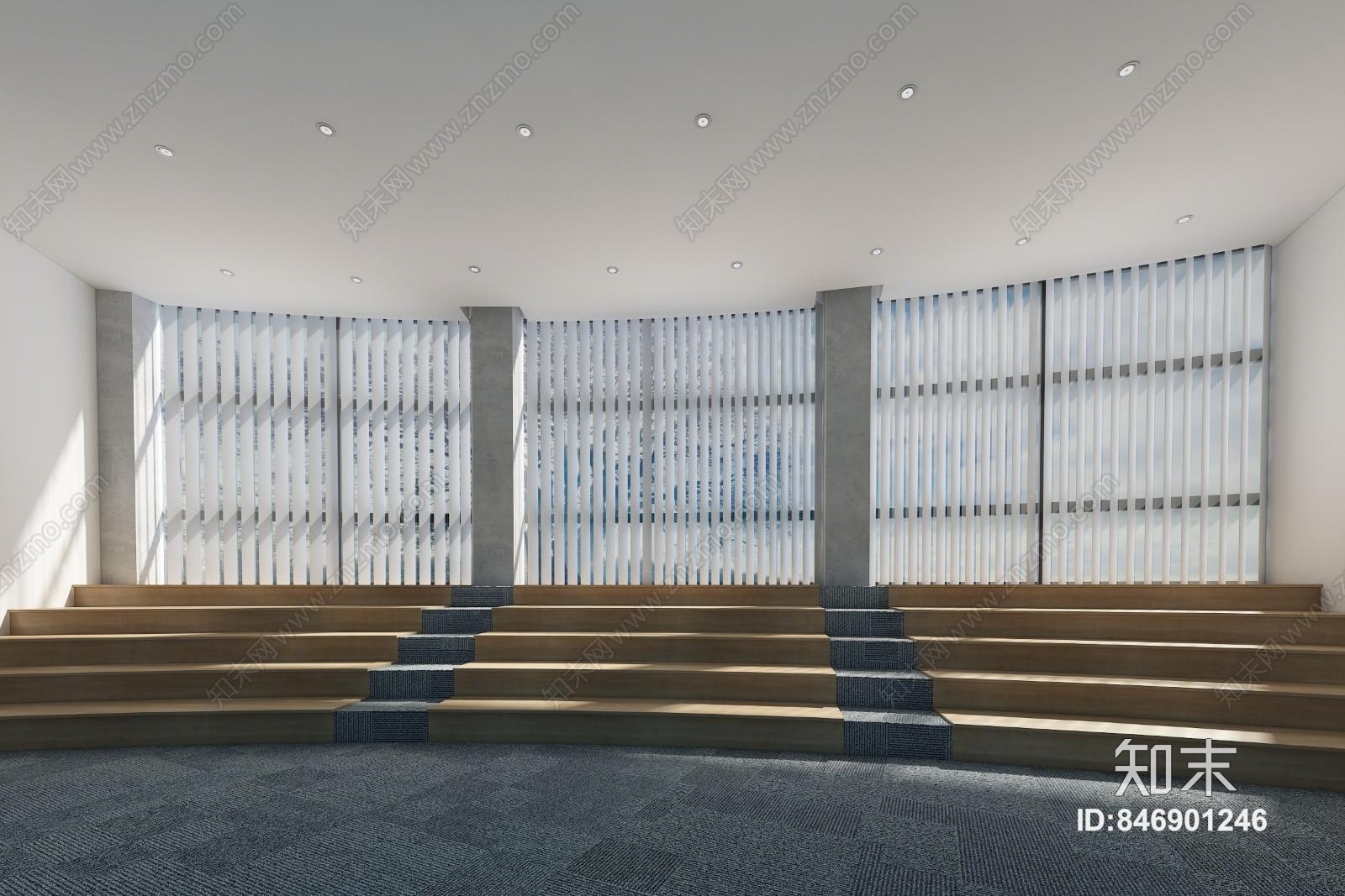 现代图书馆3D模型下载【ID:846901246】