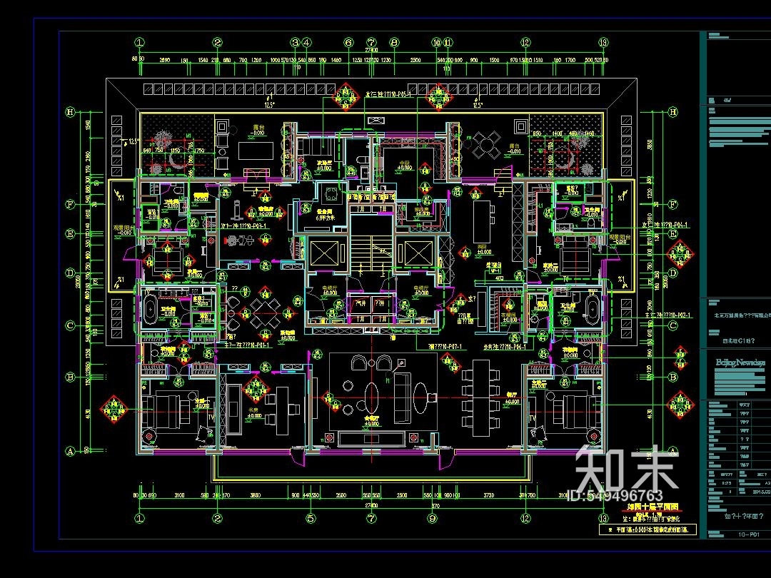 北京集美组cad施工图下载【ID:549496763】