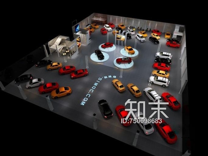 某时尚汽车展厅室内装修cad施工图下载【ID:750098683】