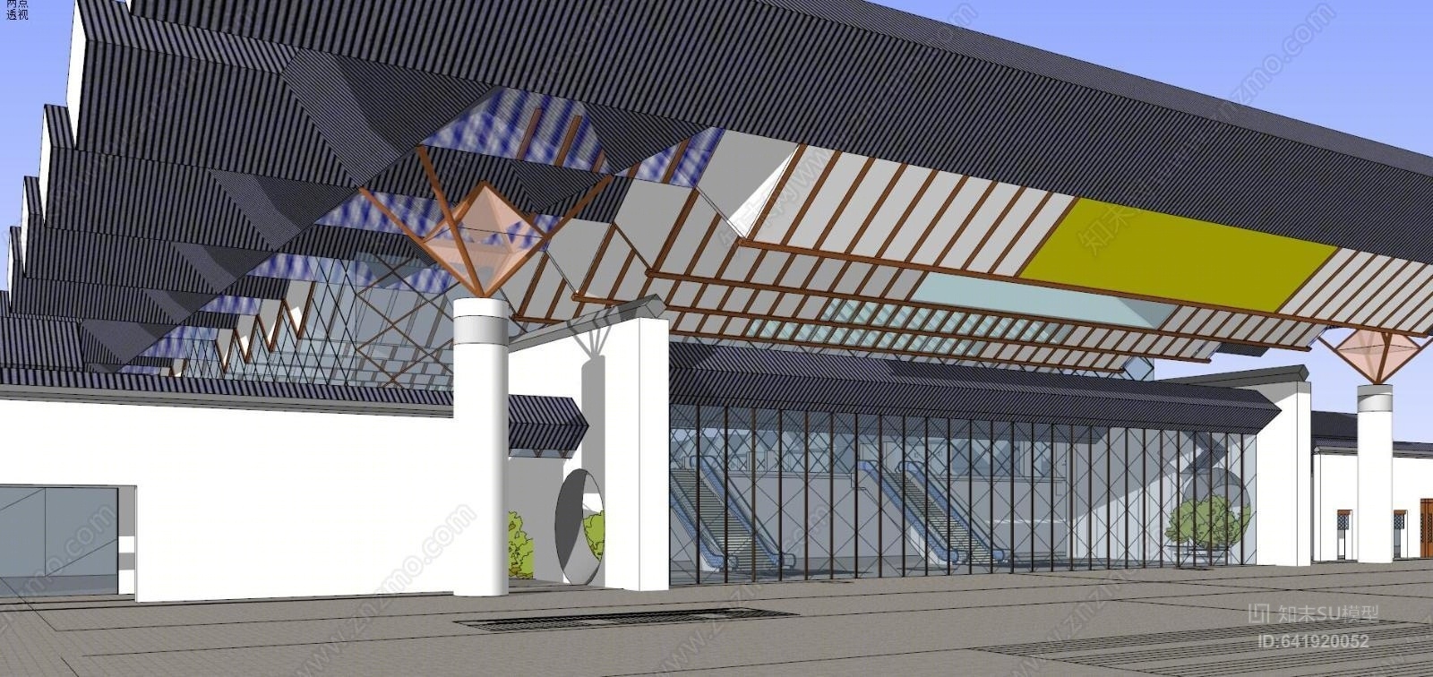 单体建筑SU模型下载【ID:641920052】