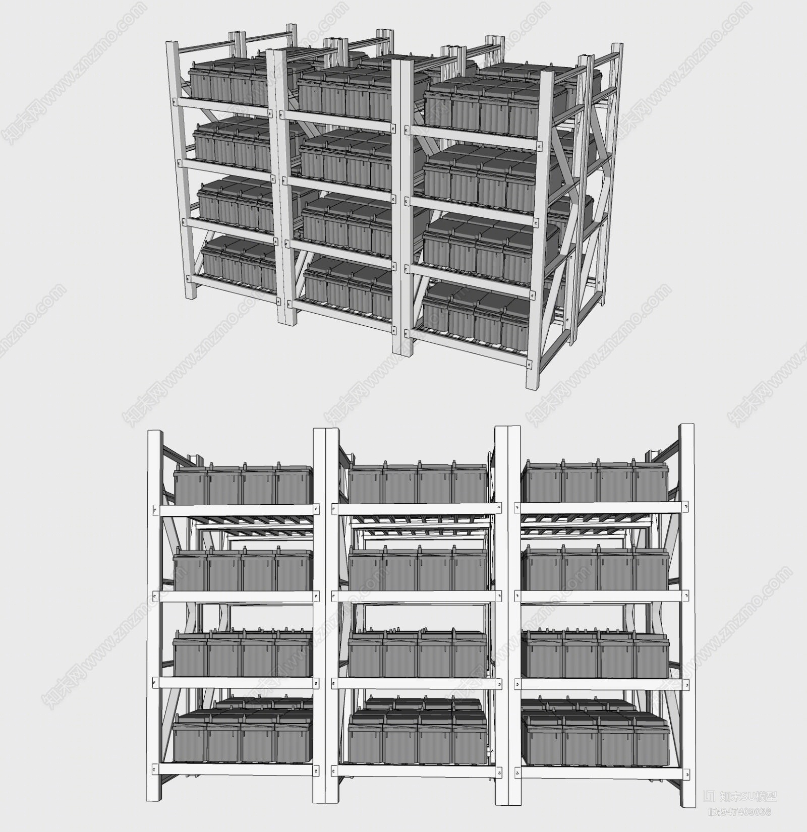 现代服务器机房SU模型下载【ID:947409038】