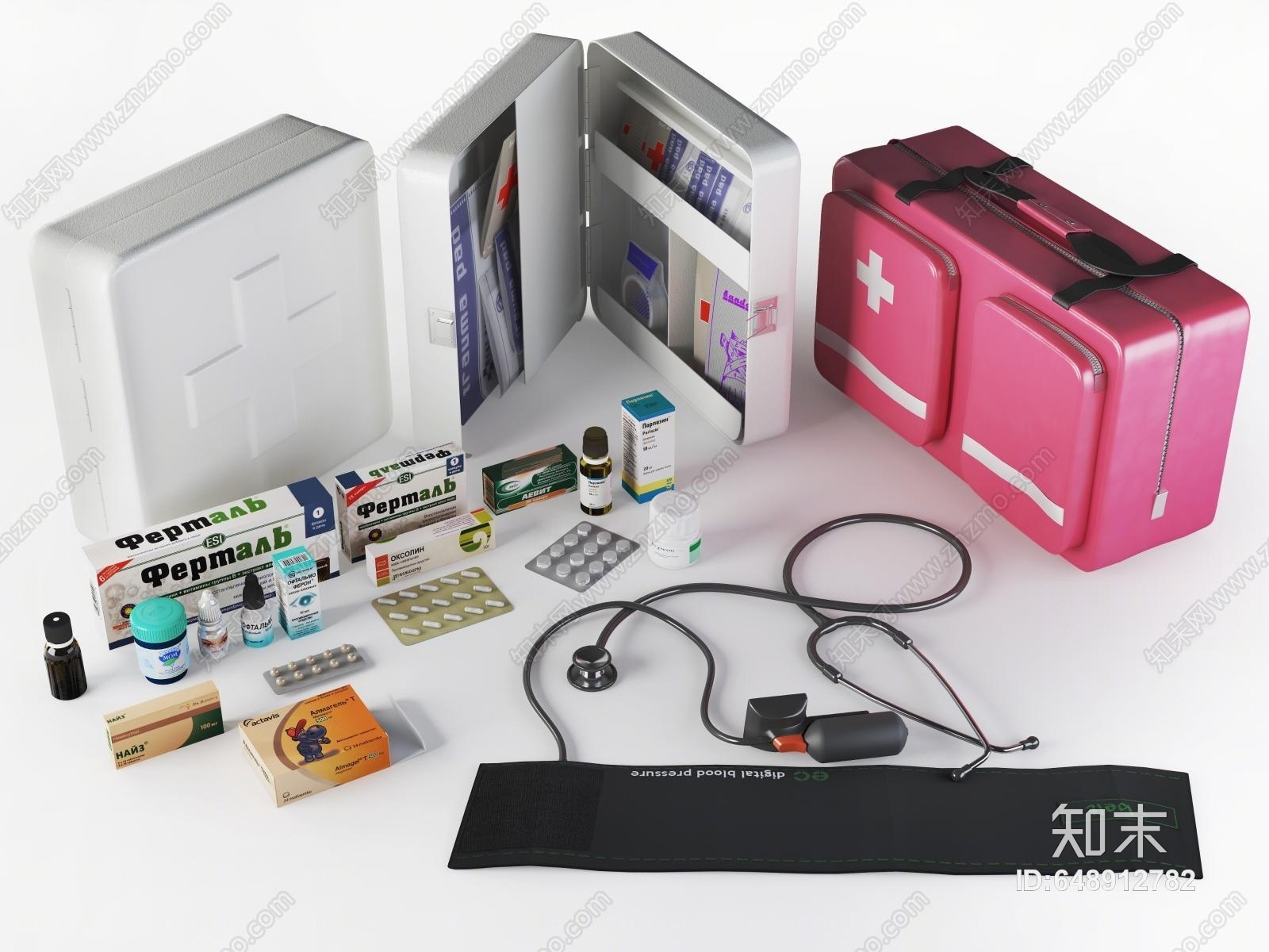 现代急救箱3D模型下载【ID:648912782】