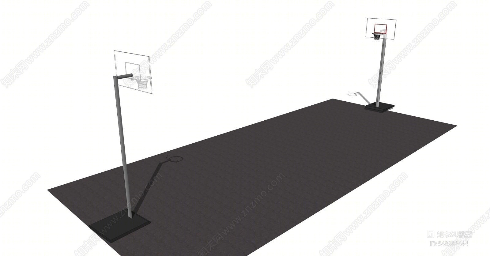 现代风格篮球架SU模型下载【ID:548982444】