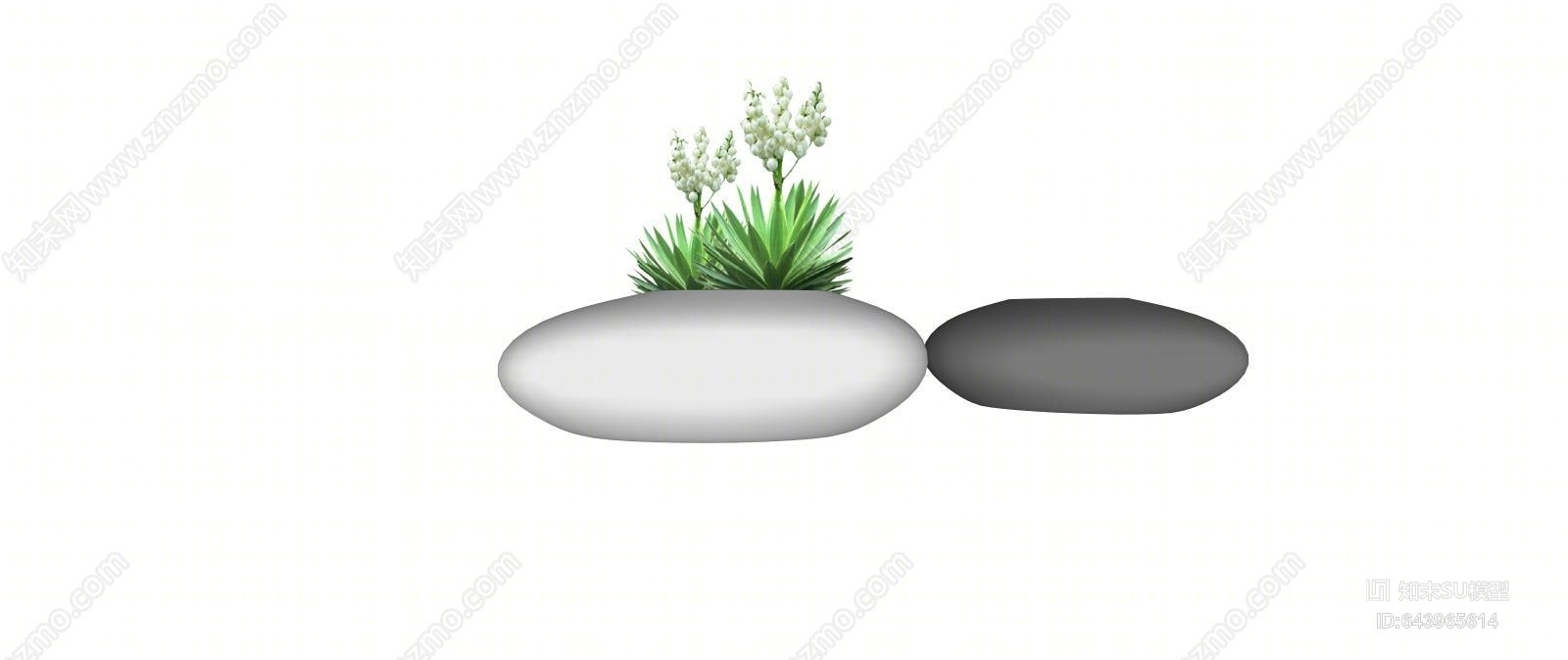 现代椭圆树池SU模型下载【ID:643965614】