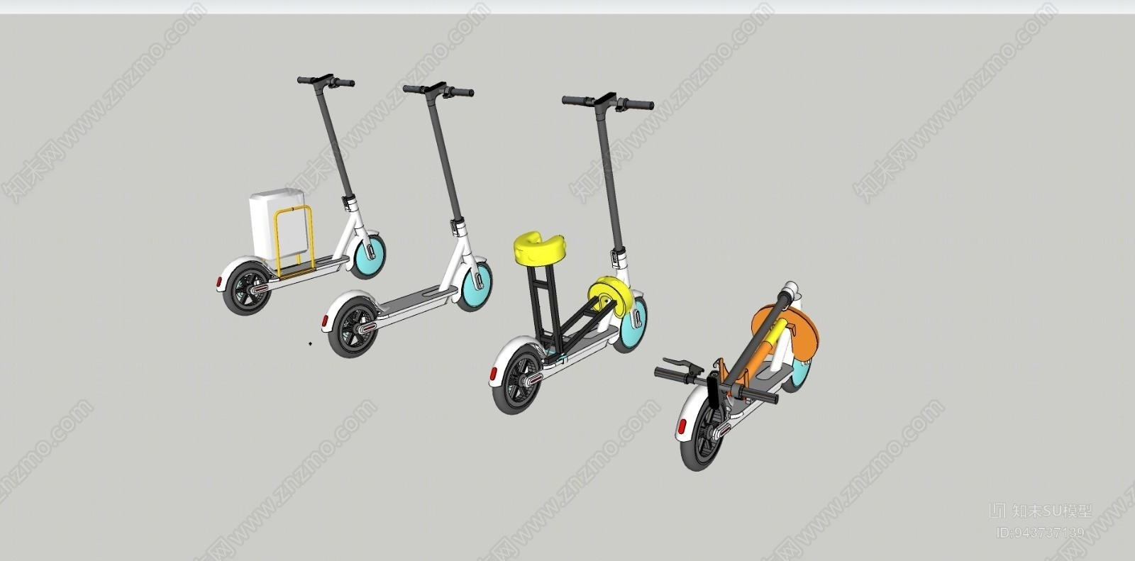 现代风格滑板车SU模型下载【ID:943737139】
