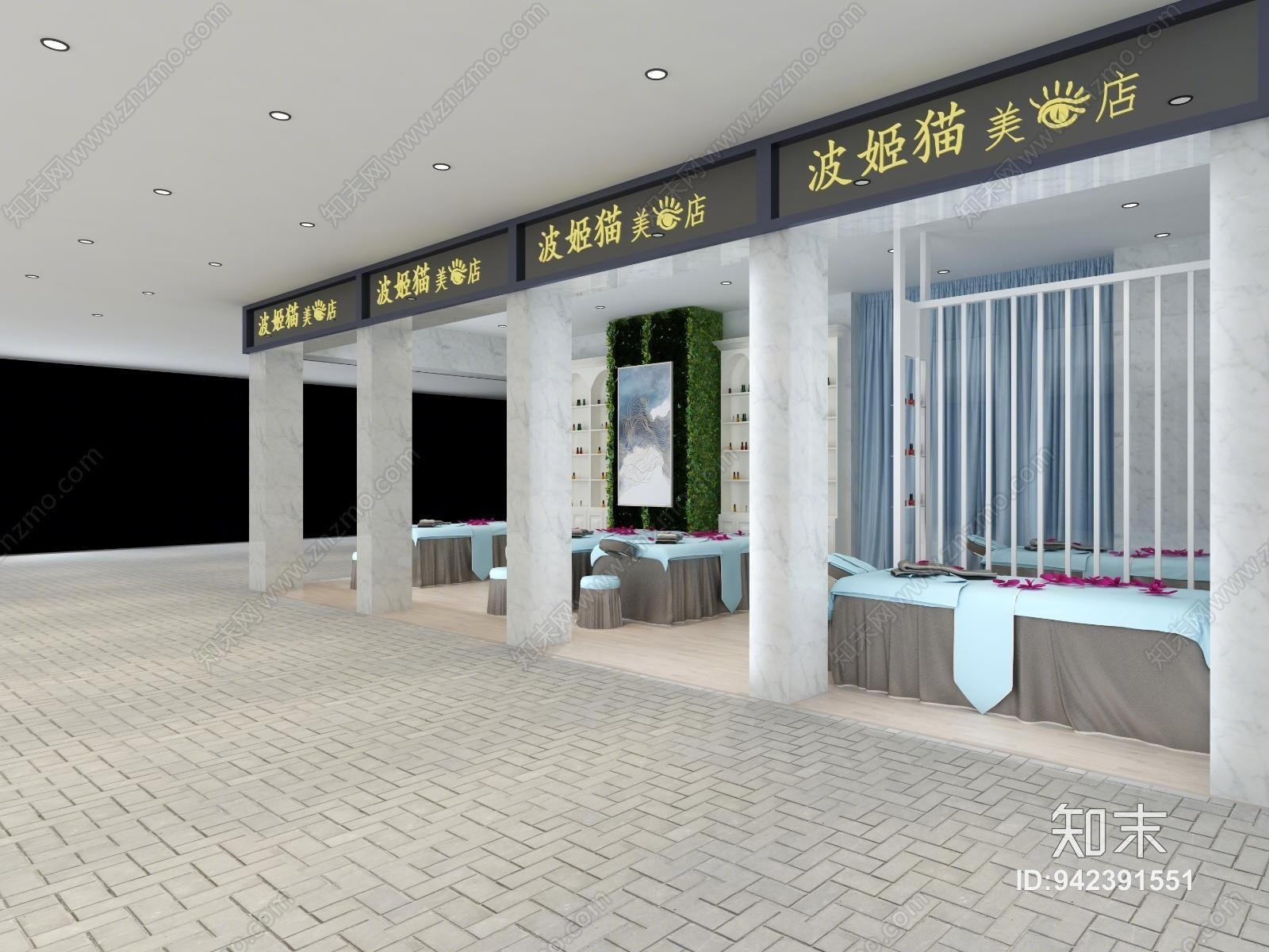 北欧ins风格美容美甲店3D模型下载【ID:942391551】