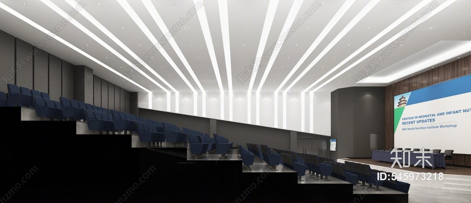 现代学校报告厅礼堂3D模型下载【ID:545973218】
