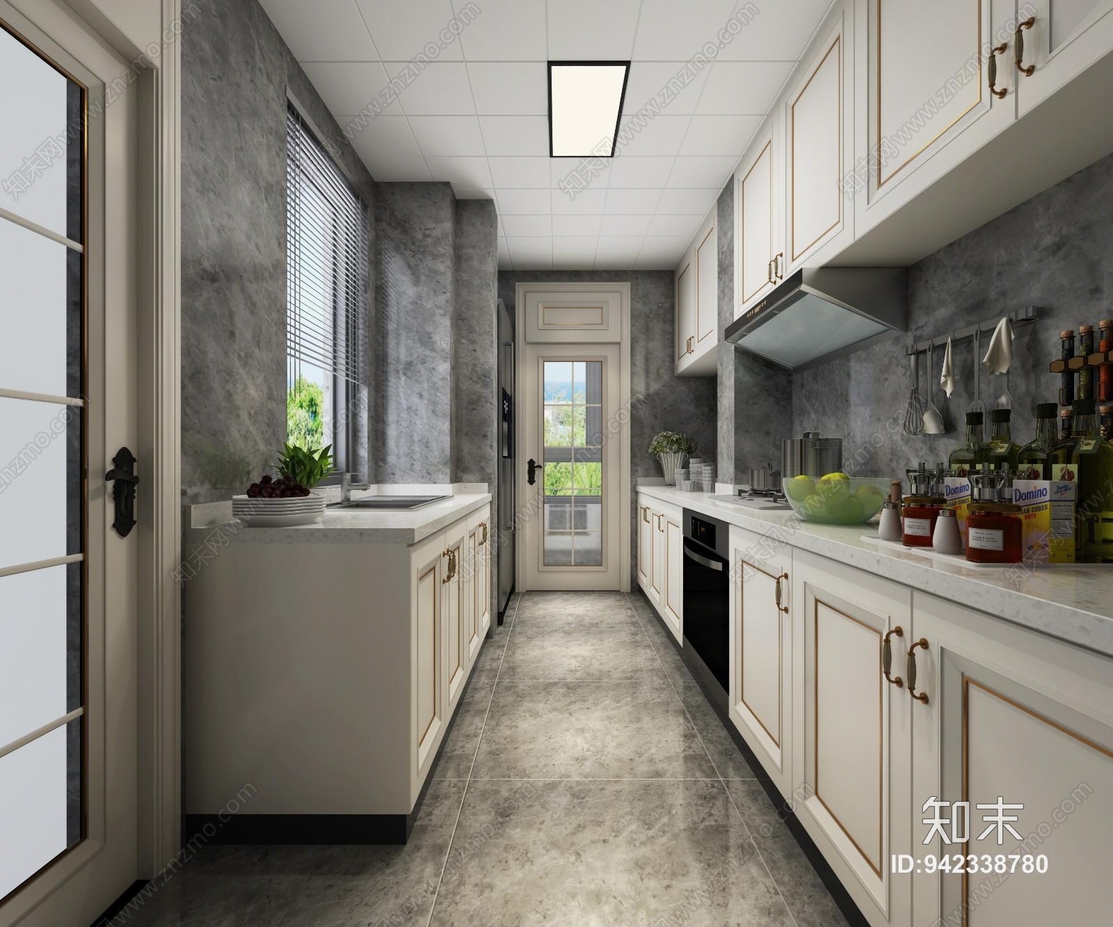 现代厨房3D模型下载【ID:942338780】