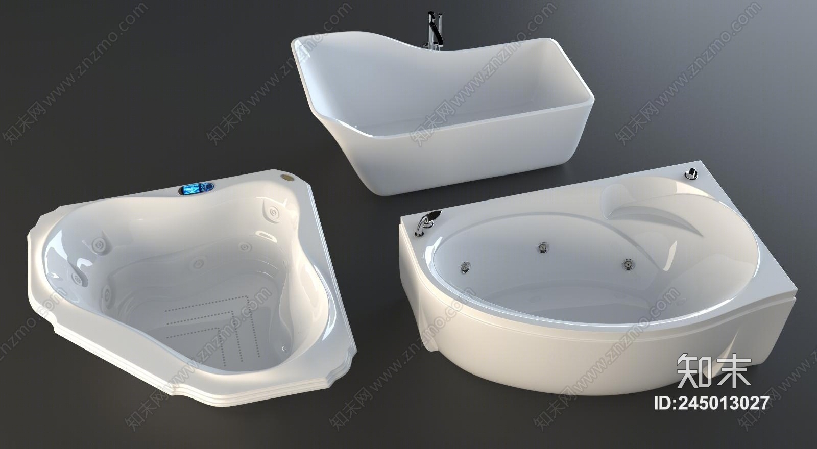 现代浴缸组合3D模型下载【ID:245013027】