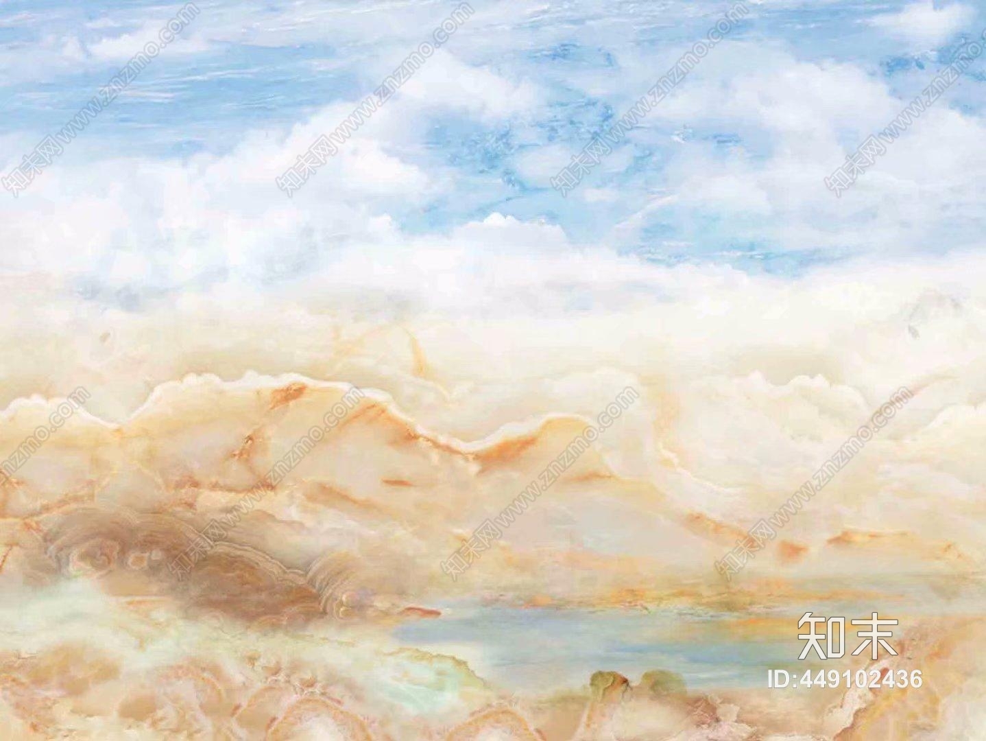 大理石纹山水图彩雕背景墙高清贴图贴图下载【ID:449102436】