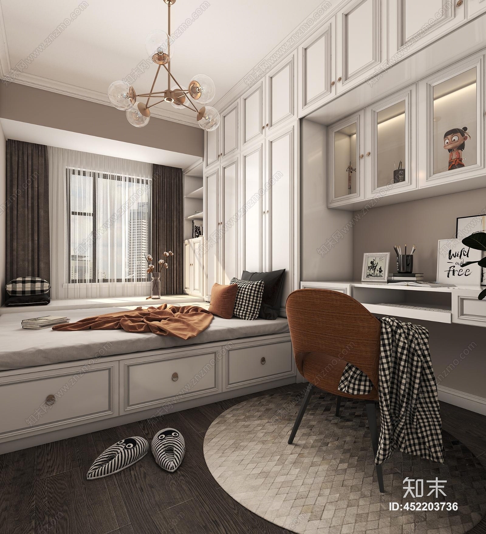 美式次卧3D模型下载【ID:452203736】