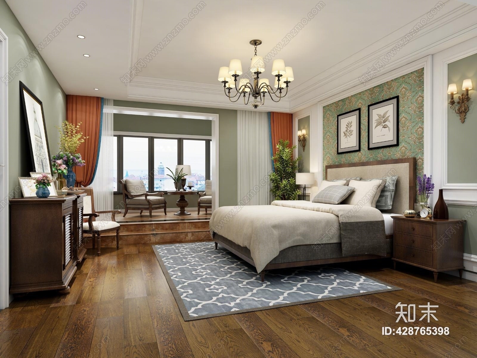 美式卧室健身房健身家具3D模型下载【ID:428765398】