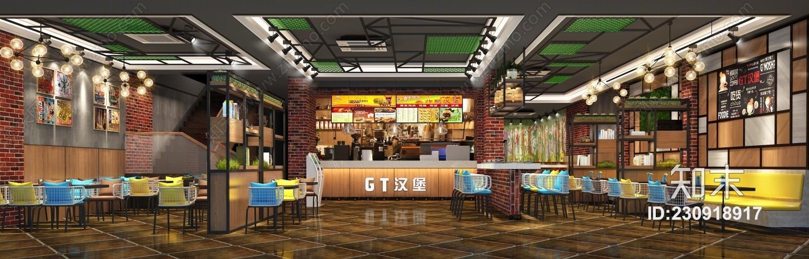 现代餐饮店3D模型下载【ID:230918917】