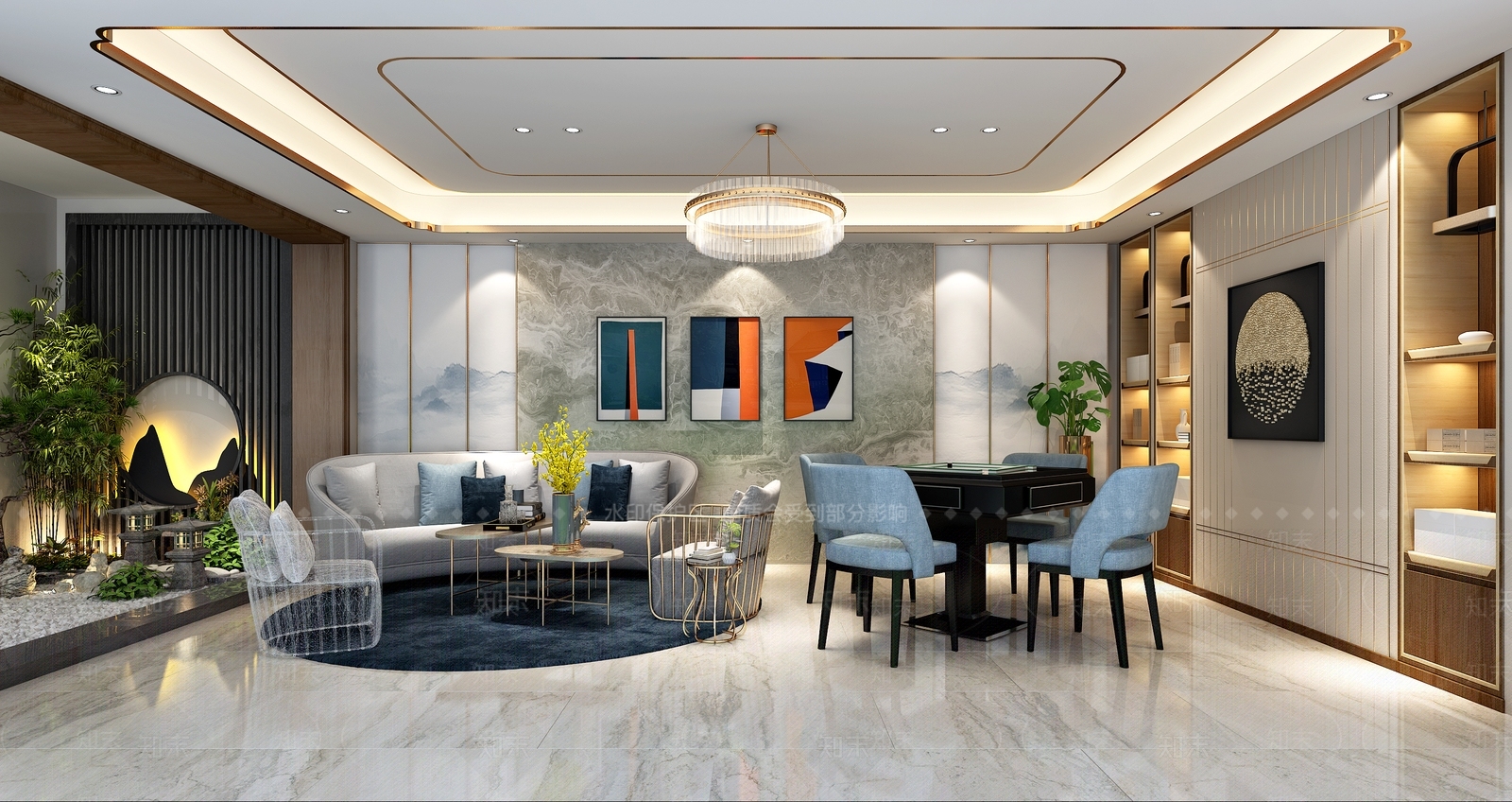 新中式麻将室3D模型下载【ID:935256099】
