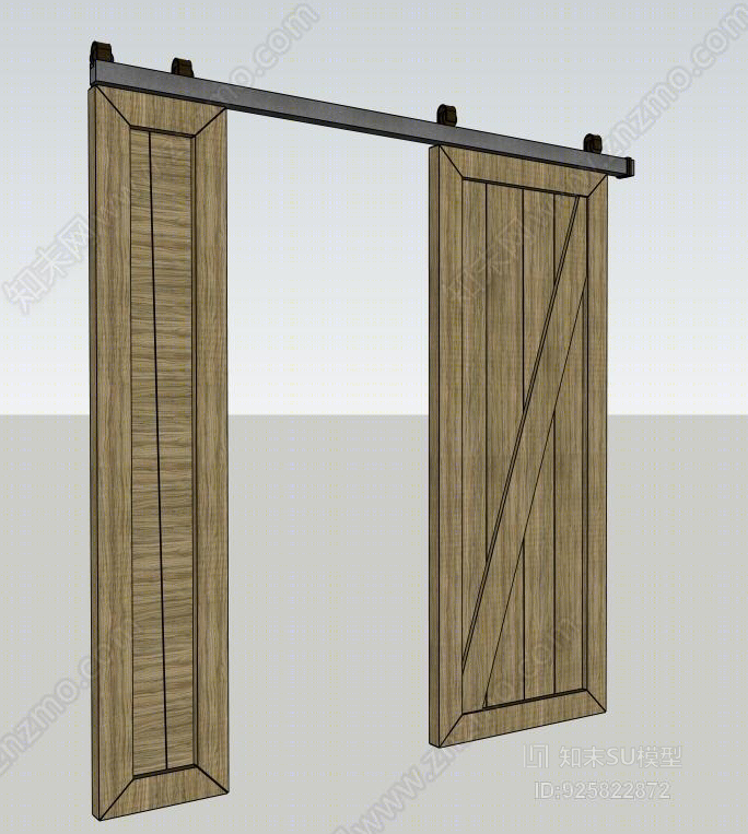 滑轮推拉门SU模型下载【ID:925822872】