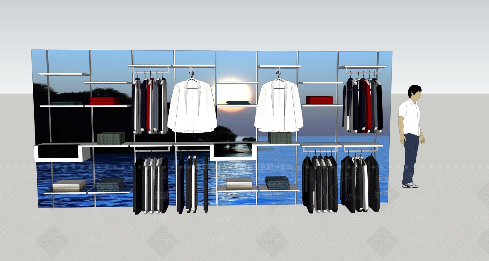 商场衣柜SU模型下载【ID:132805075】
