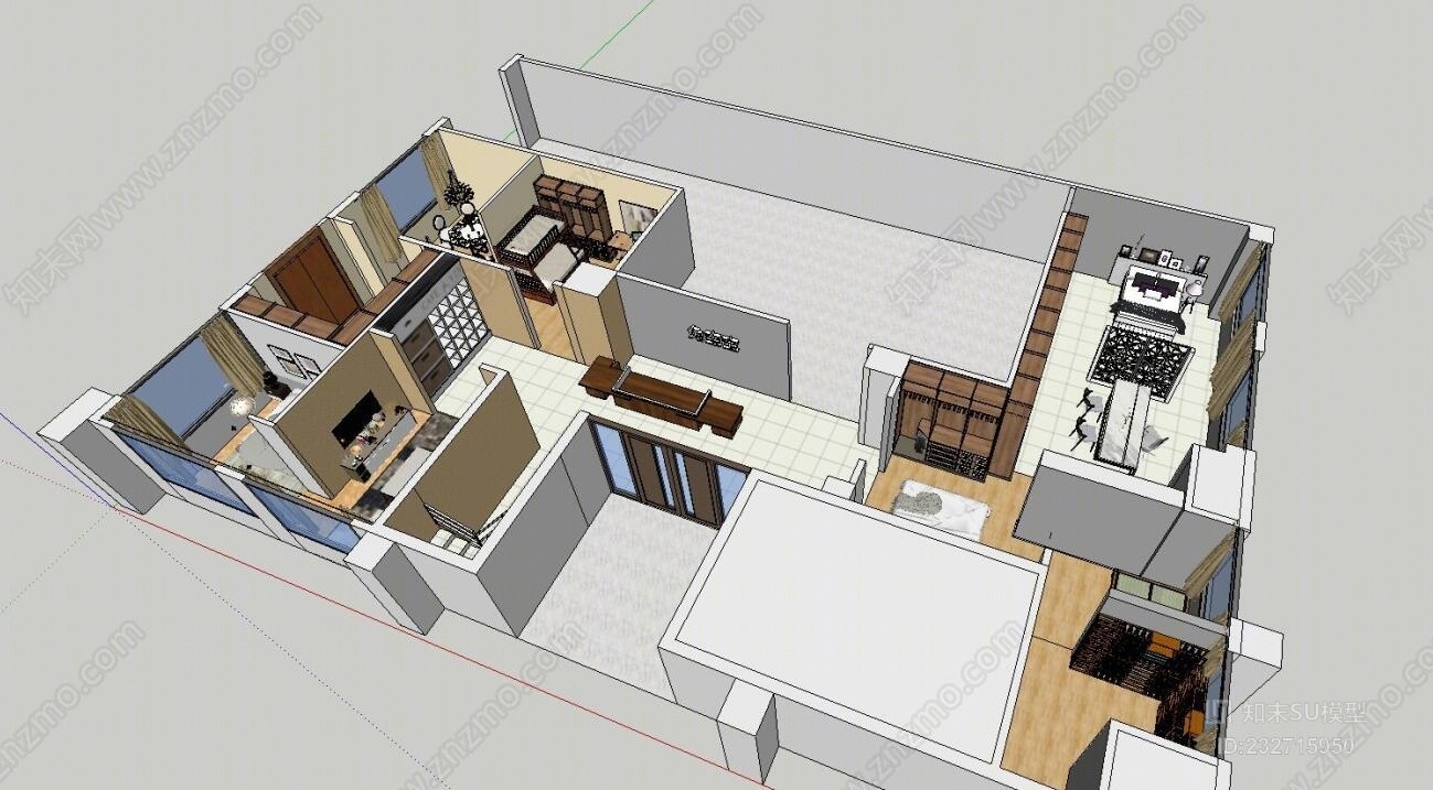 现代工装室内SU模型下载【ID:232715950】