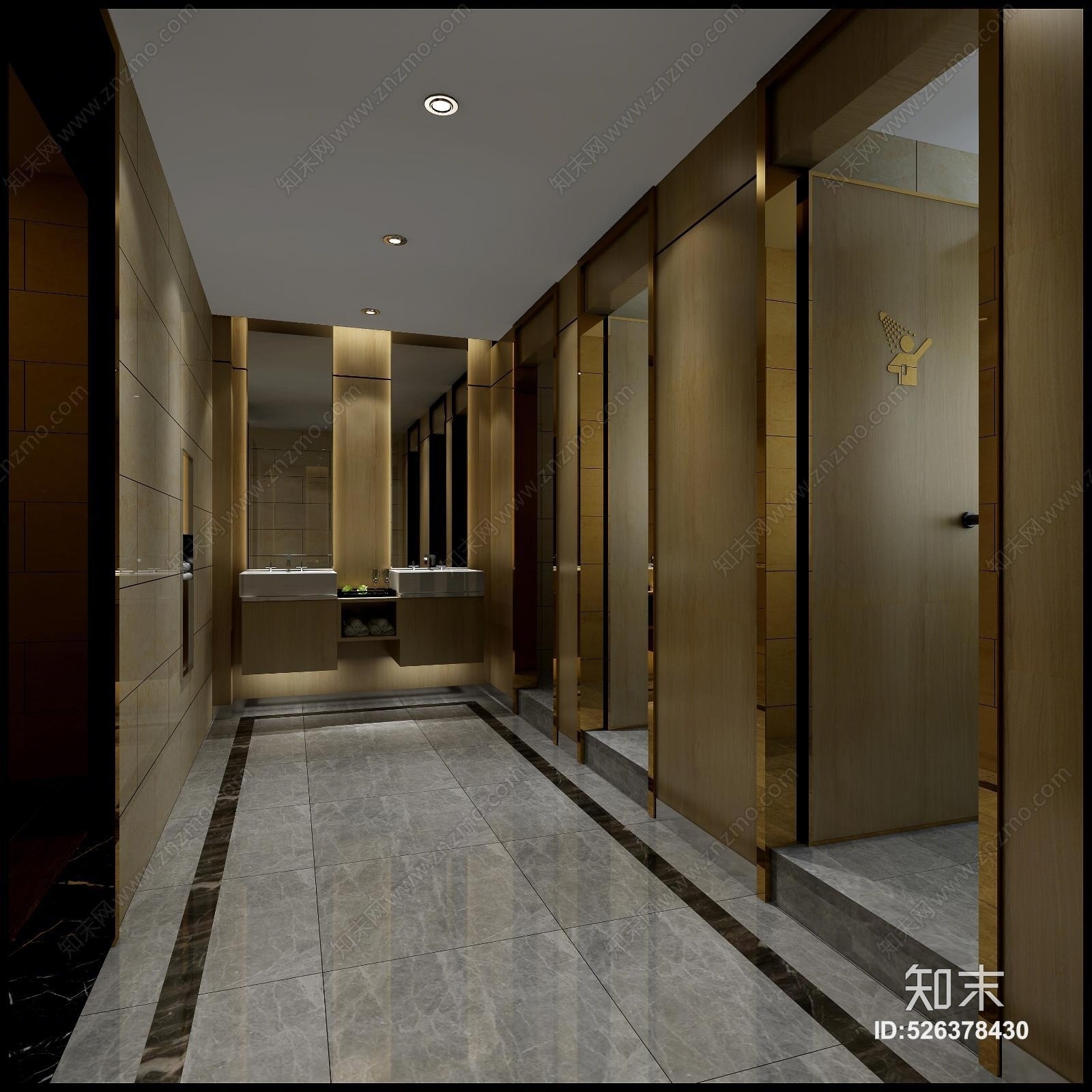 现代办公卫生间3D模型下载【ID:526378430】