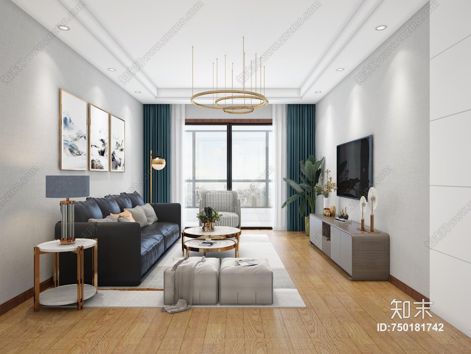 现代北欧家具软装3D模型下载【ID:750181742】