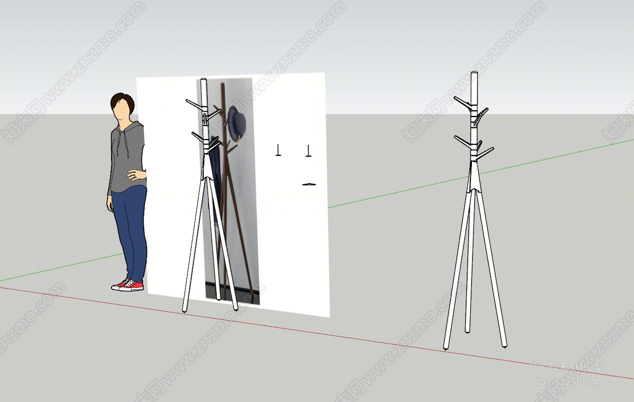 北欧风格衣架SU模型下载【ID:152256514】