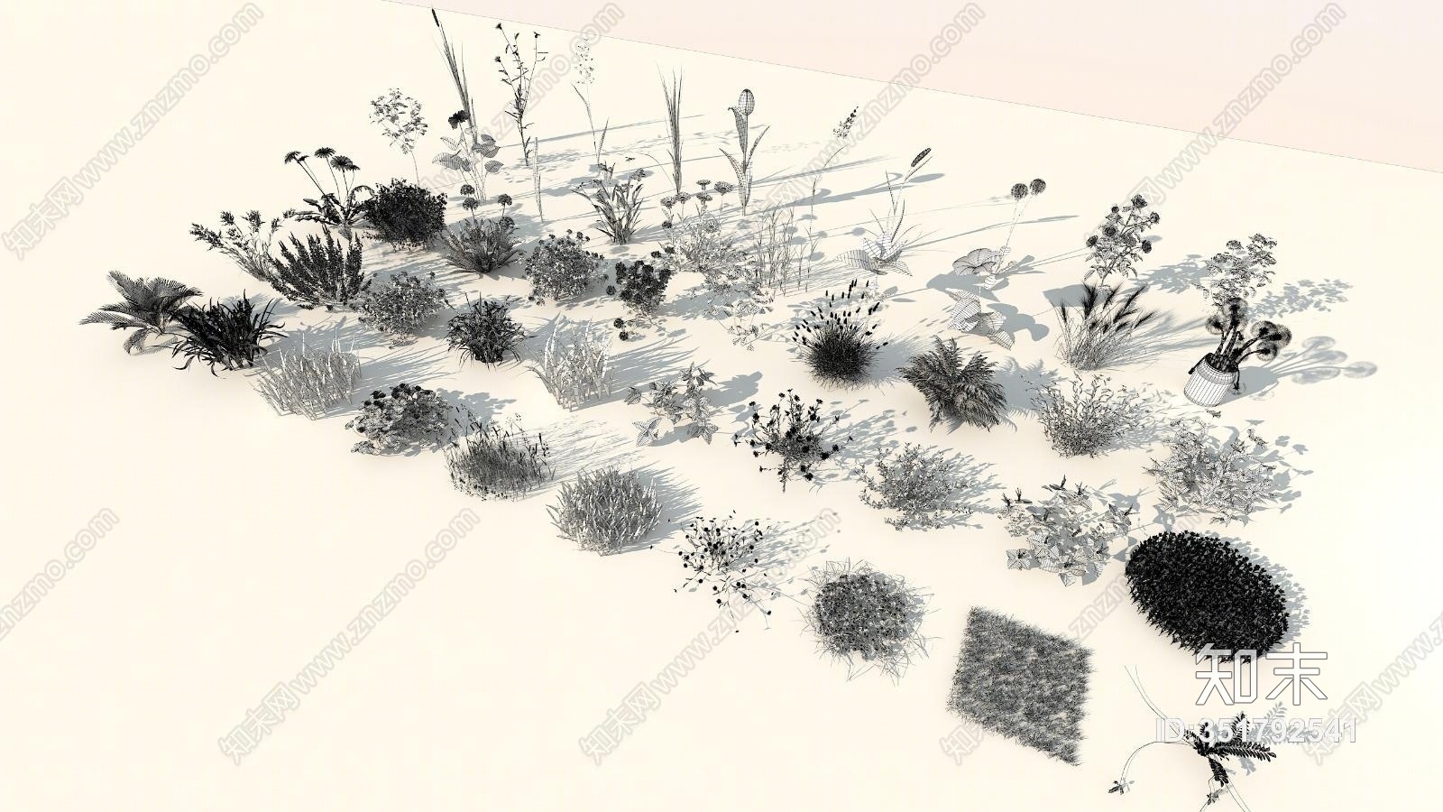 现代花草3D模型下载【ID:351792541】