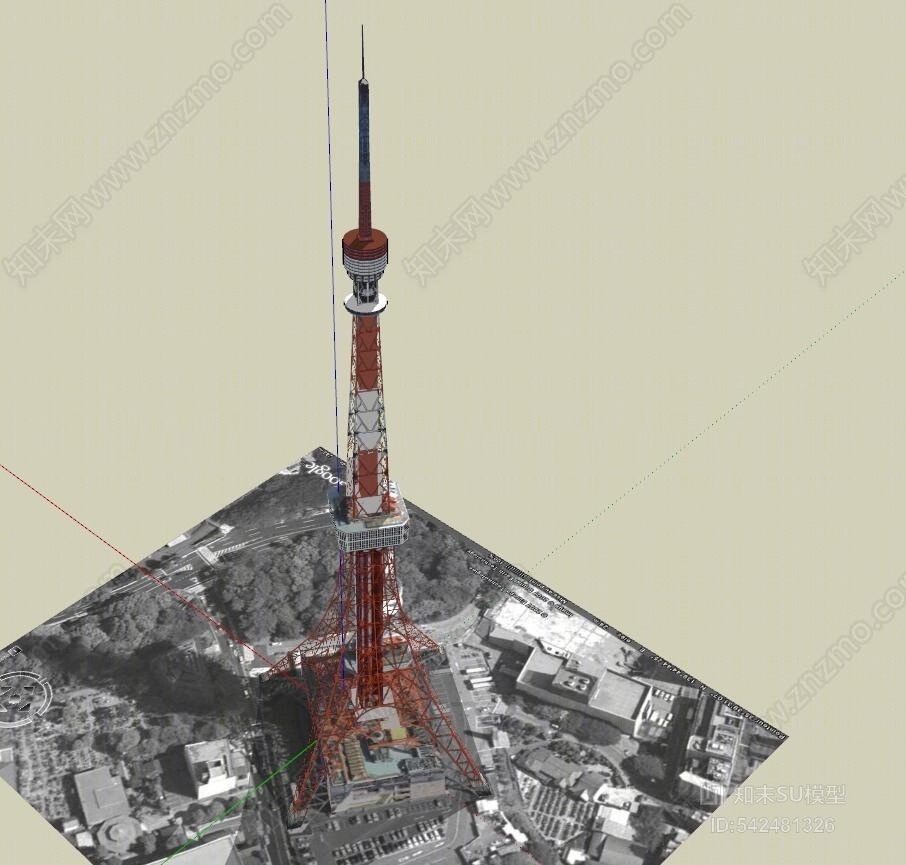 现代东京塔SU模型下载【ID:542481326】