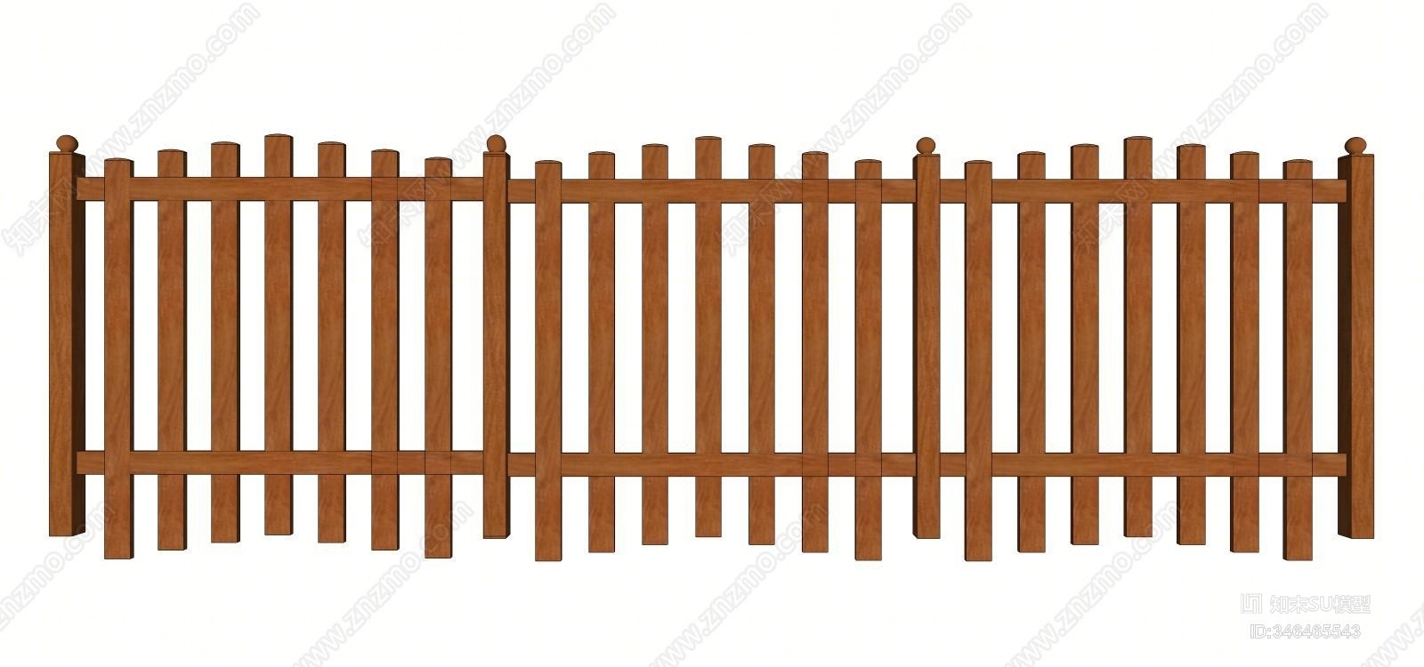 中式庭院花园木栅栏SU模型下载【ID:346465543】