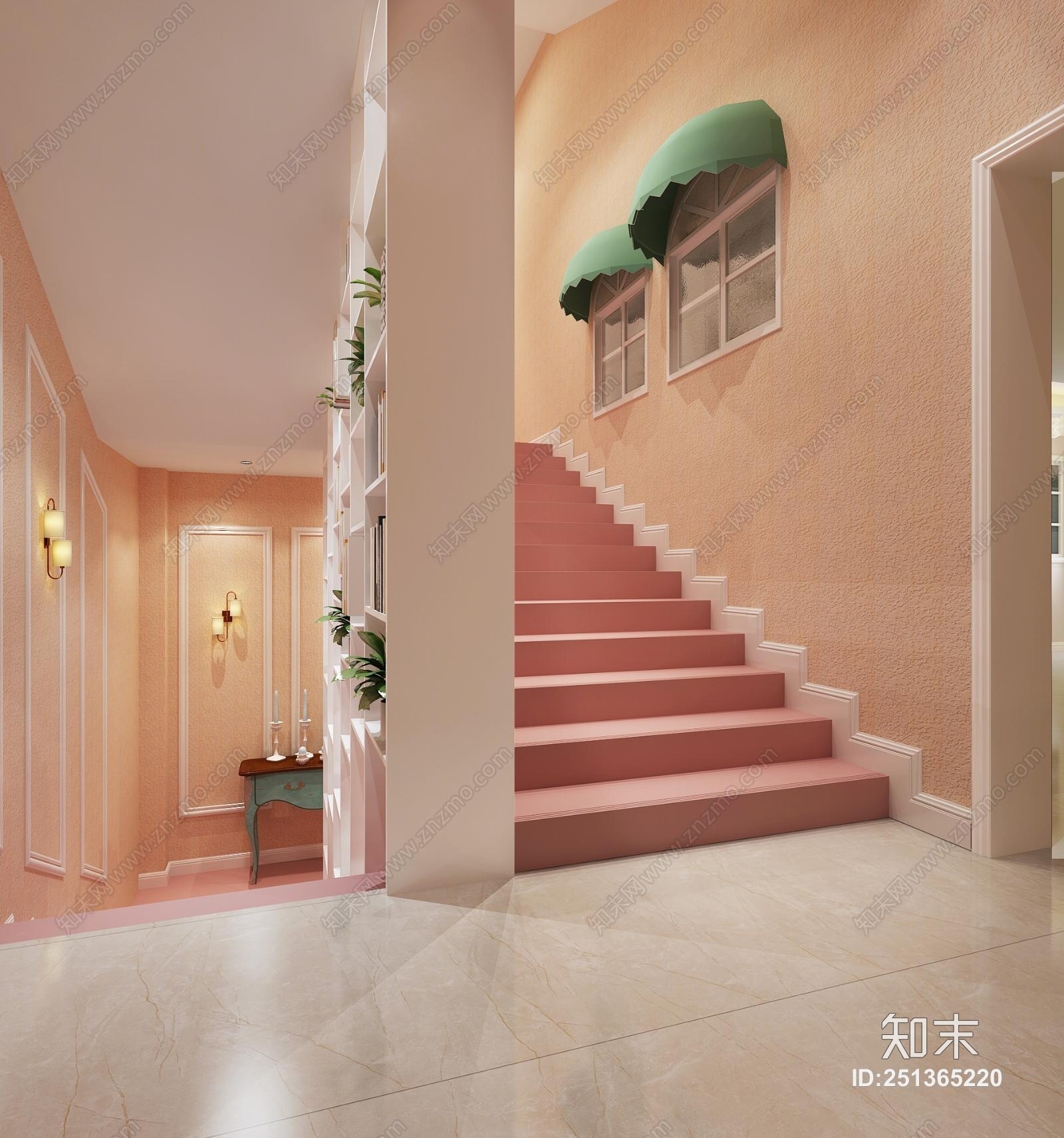 现代楼梯间3D模型下载【ID:251365220】