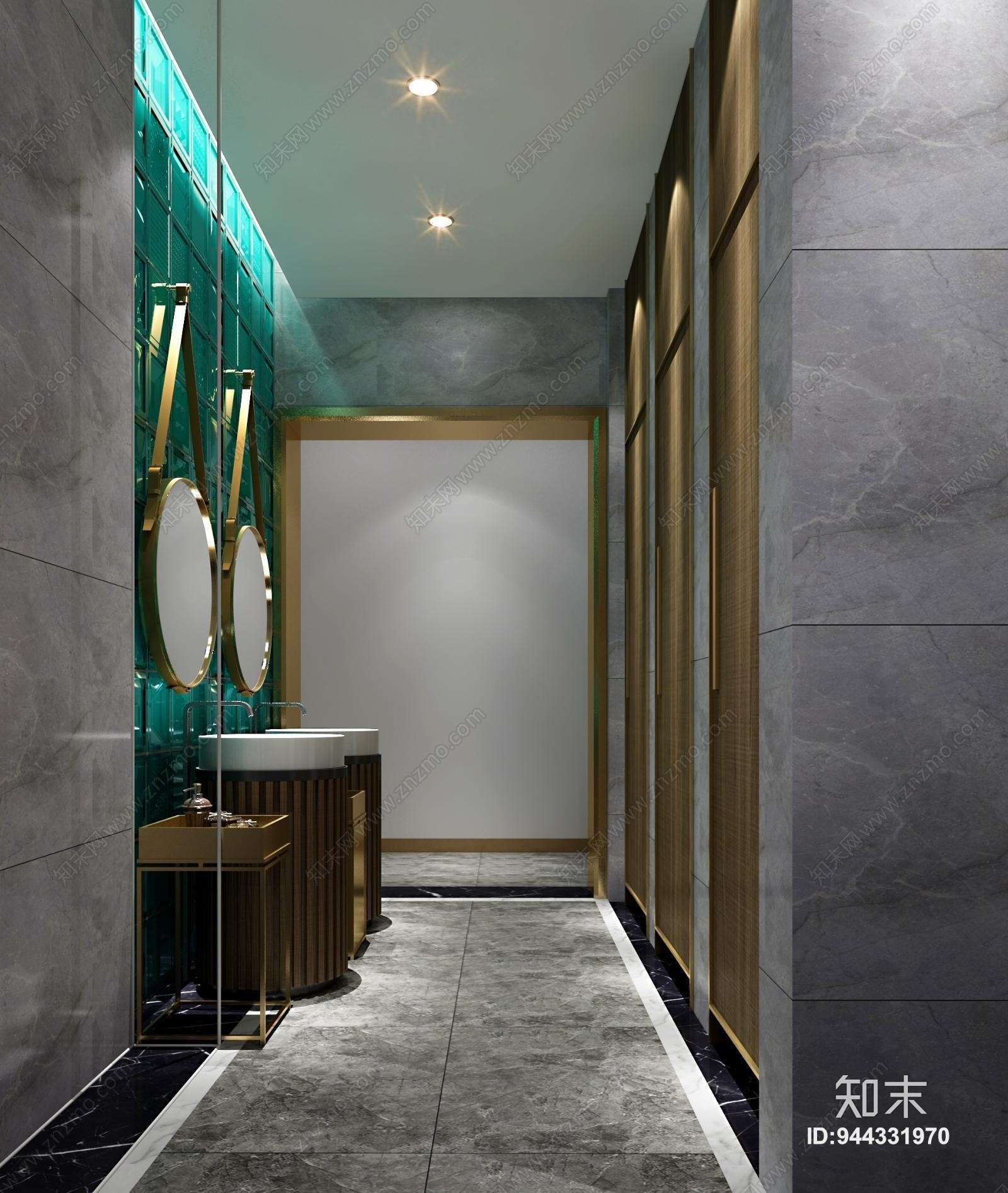 现代清吧娱乐工装洗手间3D模型下载【ID:944331970】