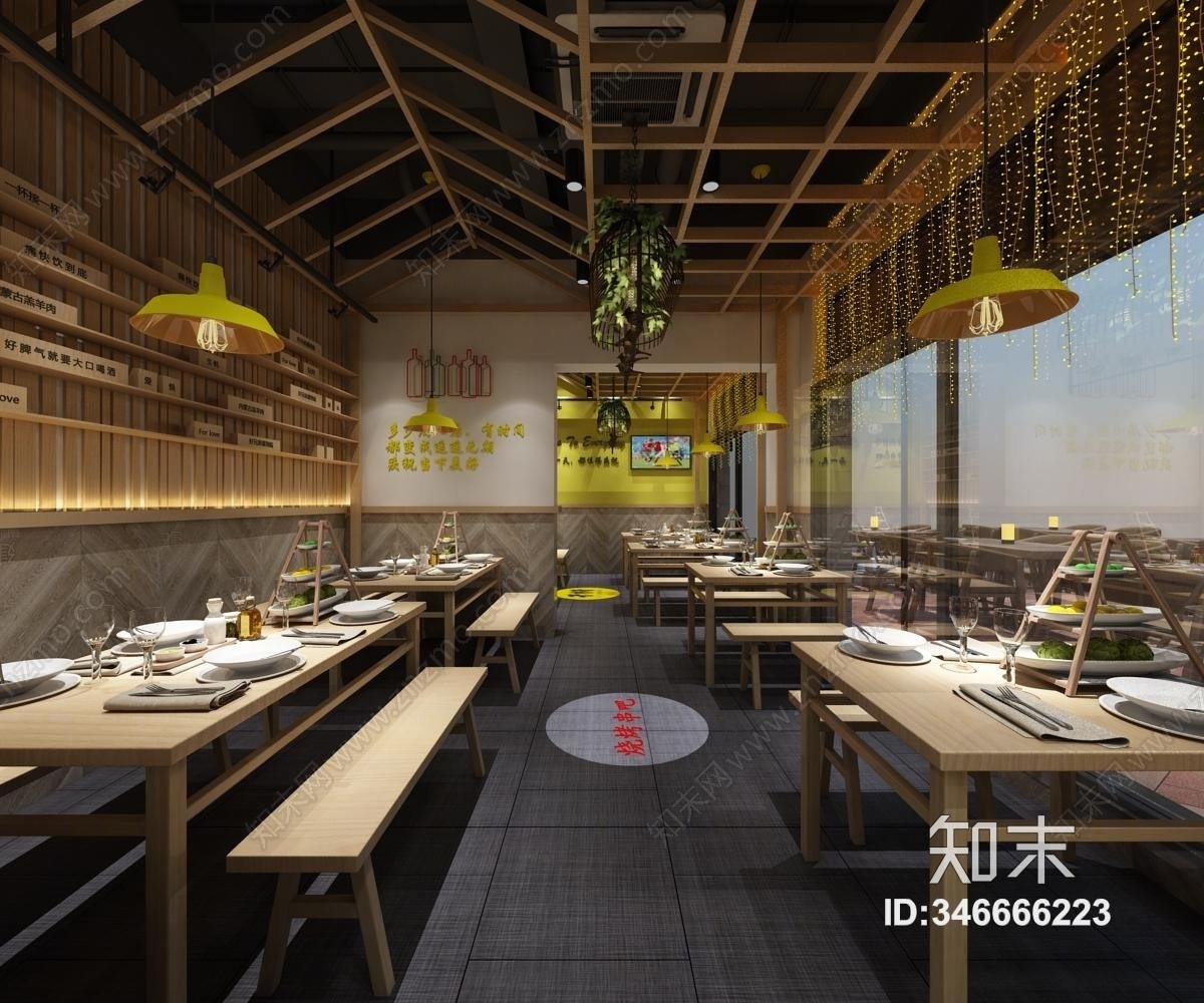 新中式烧烤店3D模型下载【ID:346666223】