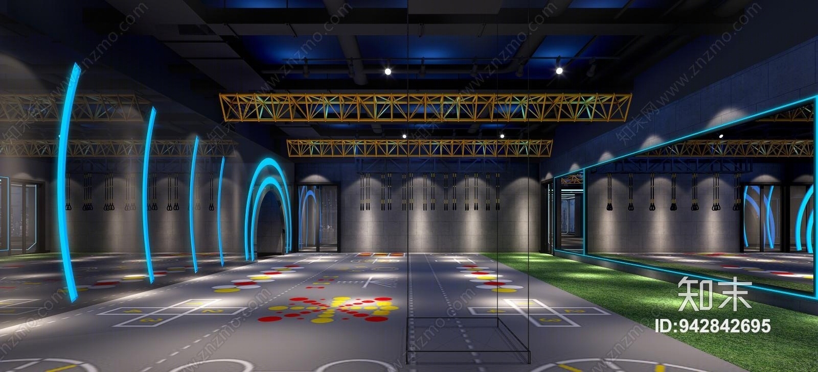 现代健身房私教室3D模型下载【ID:942842695】