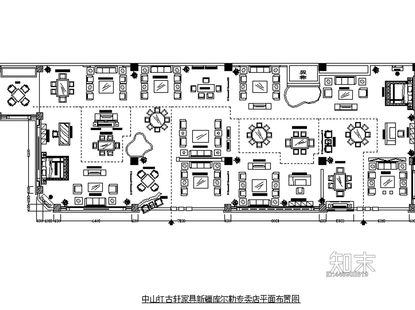 红木家具专卖店CAD施工图施工图下载【ID:448902619】