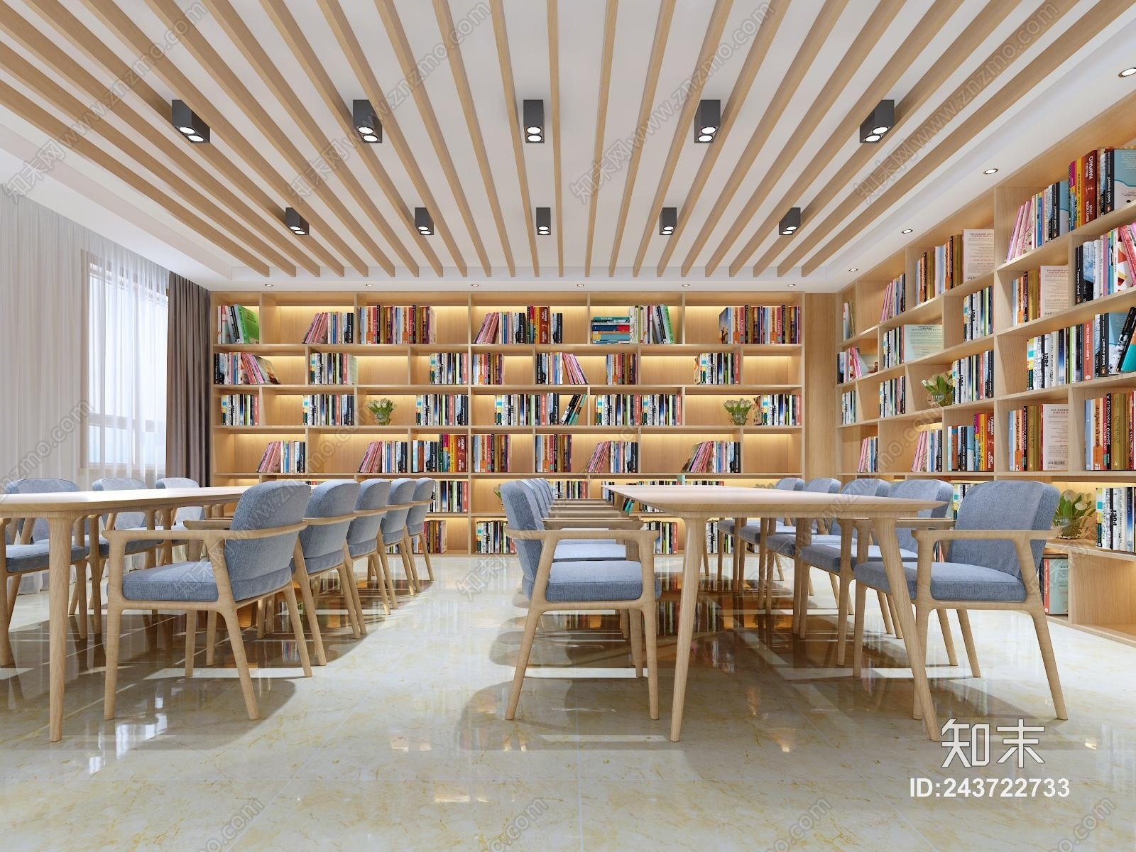 现代书吧3D模型下载【ID:243722733】