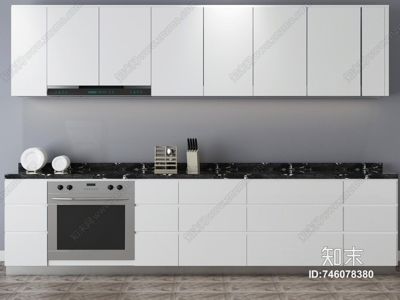 现代简约柜子3D模型下载【ID:746078380】