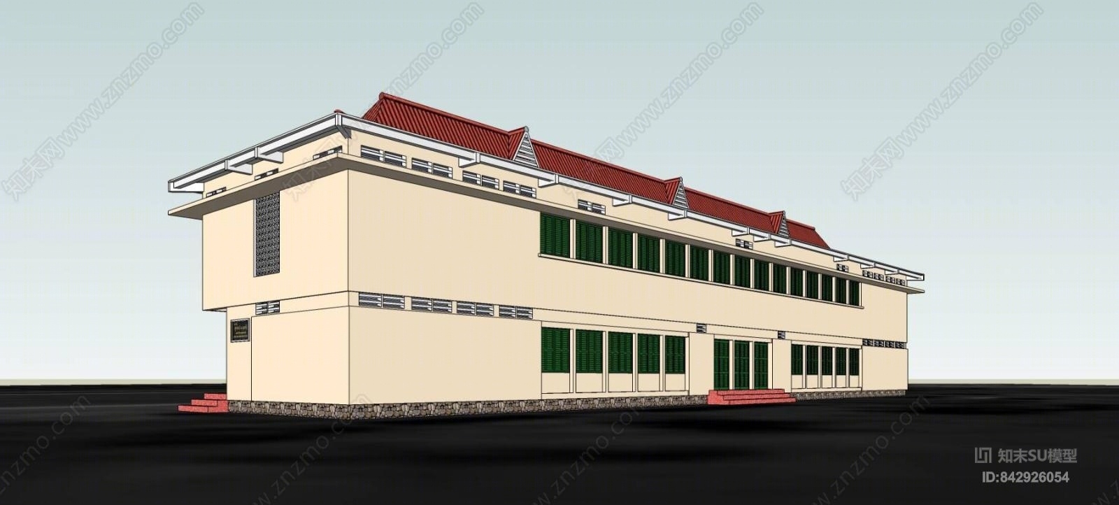现代工业厂房SU模型下载【ID:842926054】