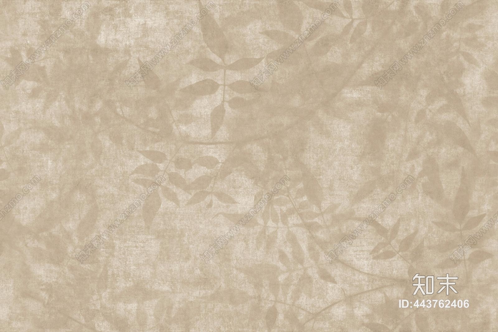 现代暖灰色树叶装饰壁纸壁画贴图下载【ID:443762406】