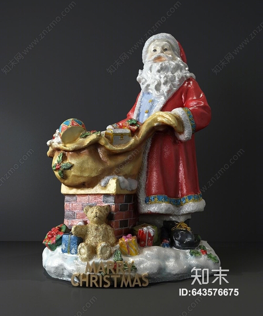 美式圣诞老人3D模型下载【ID:643576675】